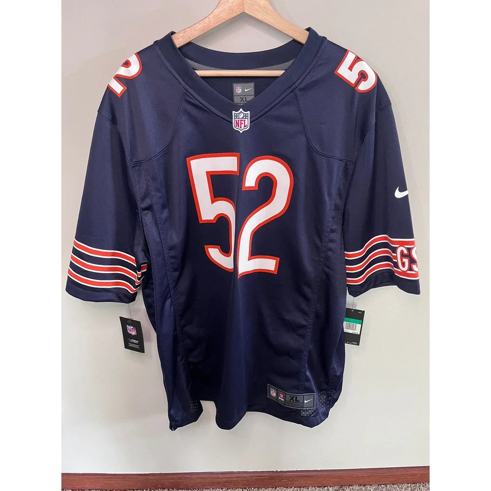 Nike Chicago Bears Khalil Mack 52 Navy Blue NFL Game Jersey Mens XL 87NM-CBGH